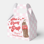 Pink Red She's Ready to Pop Baby Shower Bedankdoosjes (Voorkant Zijde)