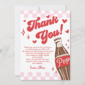 Pink Red She's Ready to Pop Baby Shower Bedankkaart (Voorkant)