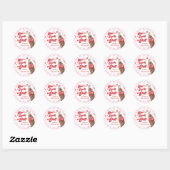Pink Red She's Ready to Pop Baby Shower Ronde Sticker (Vel)