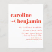 Pink Red Simple Checkerboard Weddenschap Uitnodige (Voorkant)