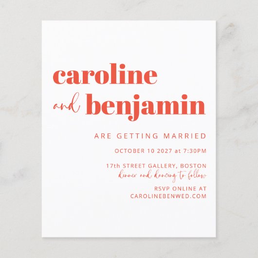 Pink Red Simple Checkerboard Weddenschap Uitnodige (Voorkant)