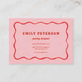 Pink Red Squiggle Visitekaartje (Achterkant)