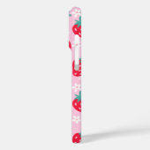 Pink Red Strawberries Floral Pattern Monogram Case-Mate iPhone Case (Achterkant / Links)