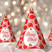 PInk Red Strawberry First Birthday Berry First Feesthoedjes