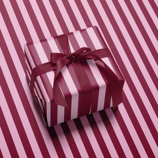 Pink red stripe Christmas Wrapping paper Cadeaupapier