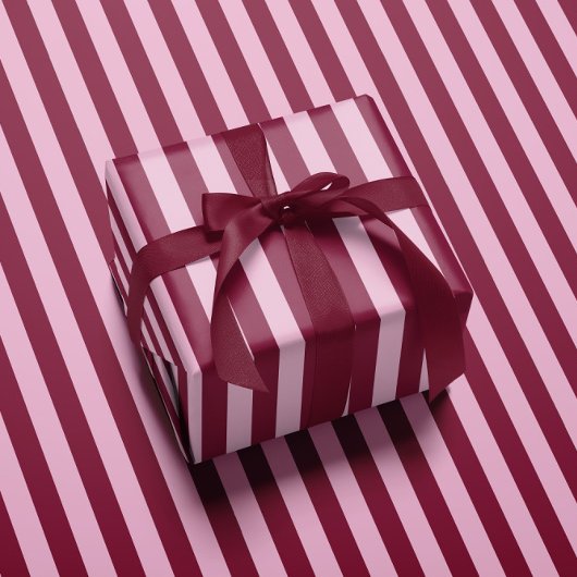 Pink red stripe Wrapping paper sheets