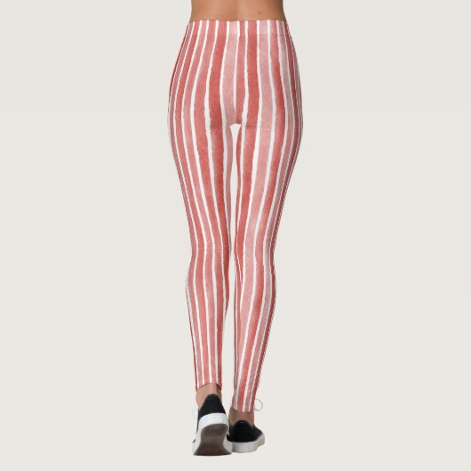 Pink Red Stripes Leggings (Achterkant)