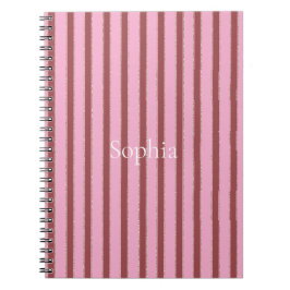 Pink Red Stripes Notitieboek