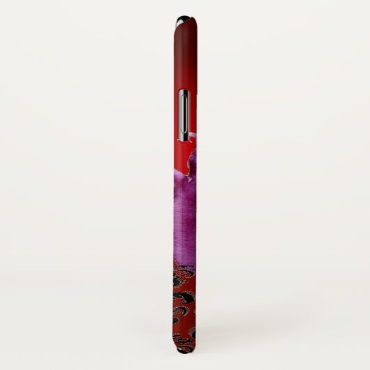 PINK RED SWIRLS, BERRIRAL DAMASK MONOGRAM Case-Mate iPhone CASE (Achterkant / rechts)