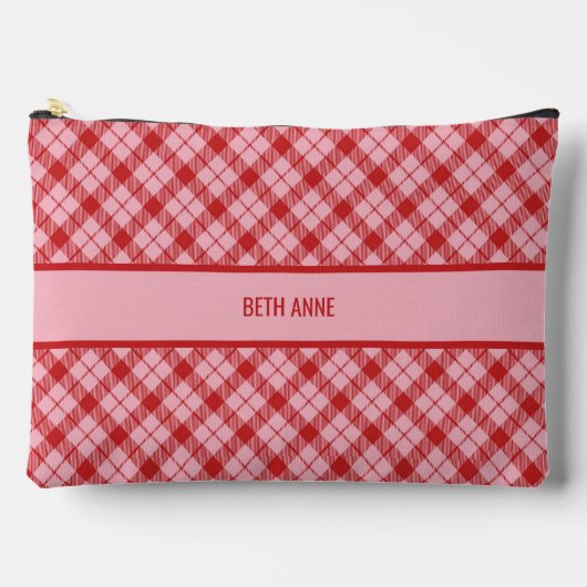 Pink + Red Tartan Large Etui (Voorkant)
