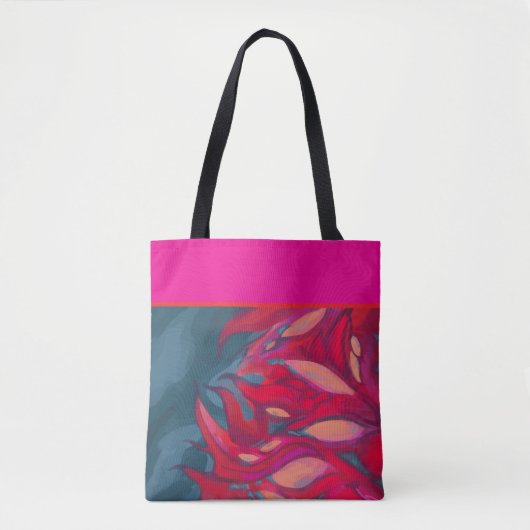 Pink, red tote bag (Voorkant)