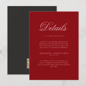 Pink Red Valentines Elegant Neutral Details Card Informatiekaartje (Voorkant / Achterkant)