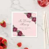 Pink Red Waterverf Floral Funeral Memorial Servet (Insitu)