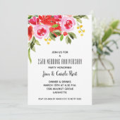 Pink Red Waterverf Floral Jubileum (Staand voorkant)
