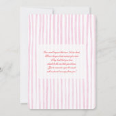 Pink Red Wavy Baby shower Girl Invitation Kaart (Achterkant)