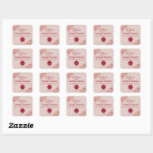 Pink Red Wedding Weekend Welcome Vierkante Sticker (Vel)