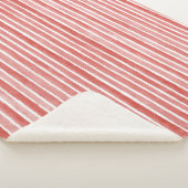 Pink Red White Cane Stripes Christmas Sherpa Deken (3/4)