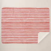 Pink Red White Cane Stripes Christmas Sherpa Deken (Voorkant (horizontaal))
