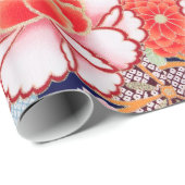 PINK RED WHITE FLOWERS Peony, Rozen Japanse Floral Cadeaupapier (Rol Hoek)