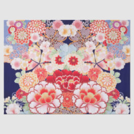 PINK RED WHITE FLOWERS Peony, Rozen Japanse Floral Tissuepapier