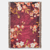 PINK RED WHITE SPRING FLOWERS, JAPANESE FLORAL DEKEN (Voorkant Verticaal)