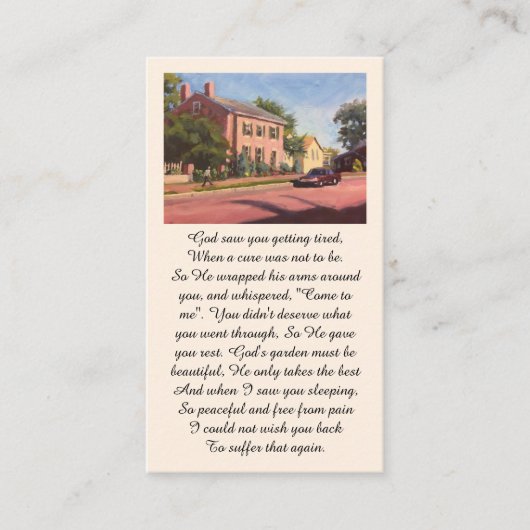 Pink Red Yellow Green Blue Memorial Service Card Visitekaartje (Voorkant)