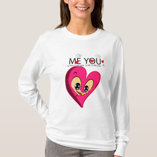 Pink Redheart valentijn`s T-shirt (Voorkant)