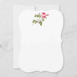 Pink Redoute Roos Invitations Kaart