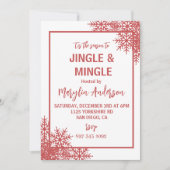 PINK REINDEER & CHRISTMAS TREES CUSTOM MONOGRAM KAART (Voorkant)