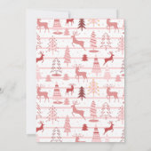 PINK REINDEER & CHRISTMAS TREES CUSTOM MONOGRAM KAART (Achterkant)