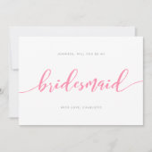 Pink Relax script: Jij wordt mijn bruidsmeisje Kaart (Voorkant)