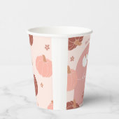 Pink Retro Boho Pumpkin 1st Birthday Paper Cup Papieren Bekers (Rechts)