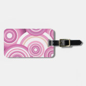 Pink Retro Circles Pattern Bagagelabel (Voorkant horizontaal)