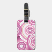 Pink Retro Circles Pattern Bagagelabel (Voorkant verticaal)