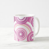 Pink Retro Circles Pattern Koffiemok (Voorkant rechts)