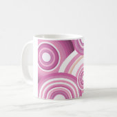 Pink Retro Circles Pattern Koffiemok (Voorkant links)