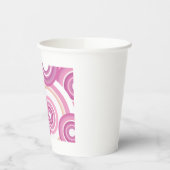 Pink Retro Circles Pattern Papieren Bekers (Links)