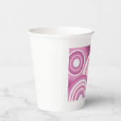 Pink Retro Circles Pattern Papieren Bekers (Rechts)