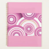 Pink Retro Circles Pattern Planner (Voorkant)