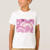 Pink Retro Circles Pattern T-shirt (Voorkant)