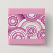 Pink Retro Circles Pattern Vierkante Button 5,1 Cm (Voorkant)
