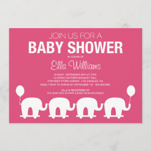 PINK RETRO CIRCUS   BABY SHOWER INVITATIE KAART