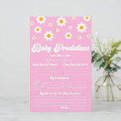 Pink Retro Daisy Baby shower voorspellingen activi Briefpapier (Staand voorkant)