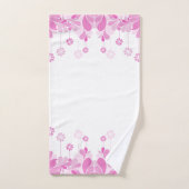 Pink Retro Floral Bloom Bad Handdoek (Handdoek)