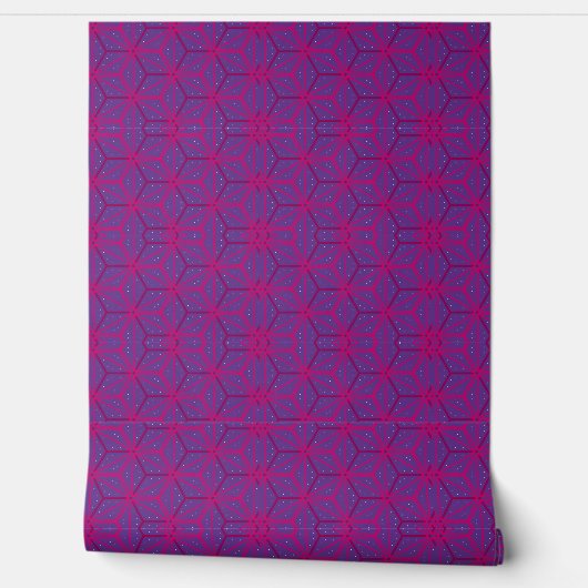 Pink retro geometric pattern  behang (Afrollen)