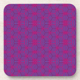 Pink retro geometric pattern  bier onderzetter