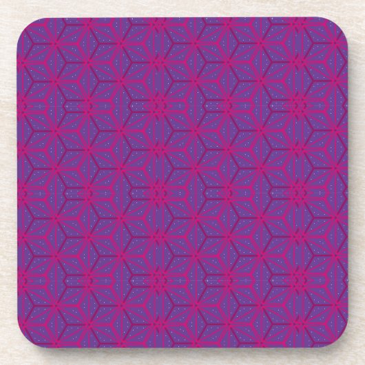 Pink retro geometric pattern  bier onderzetter (Voorkant)