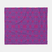 Pink retro geometric pattern  fleece deken (Voorkant (Horizontaal))
