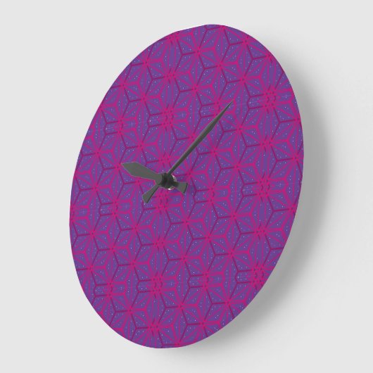 Pink retro geometric pattern  grote klok (Hoek)