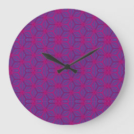 Pink retro geometric pattern  grote klok
